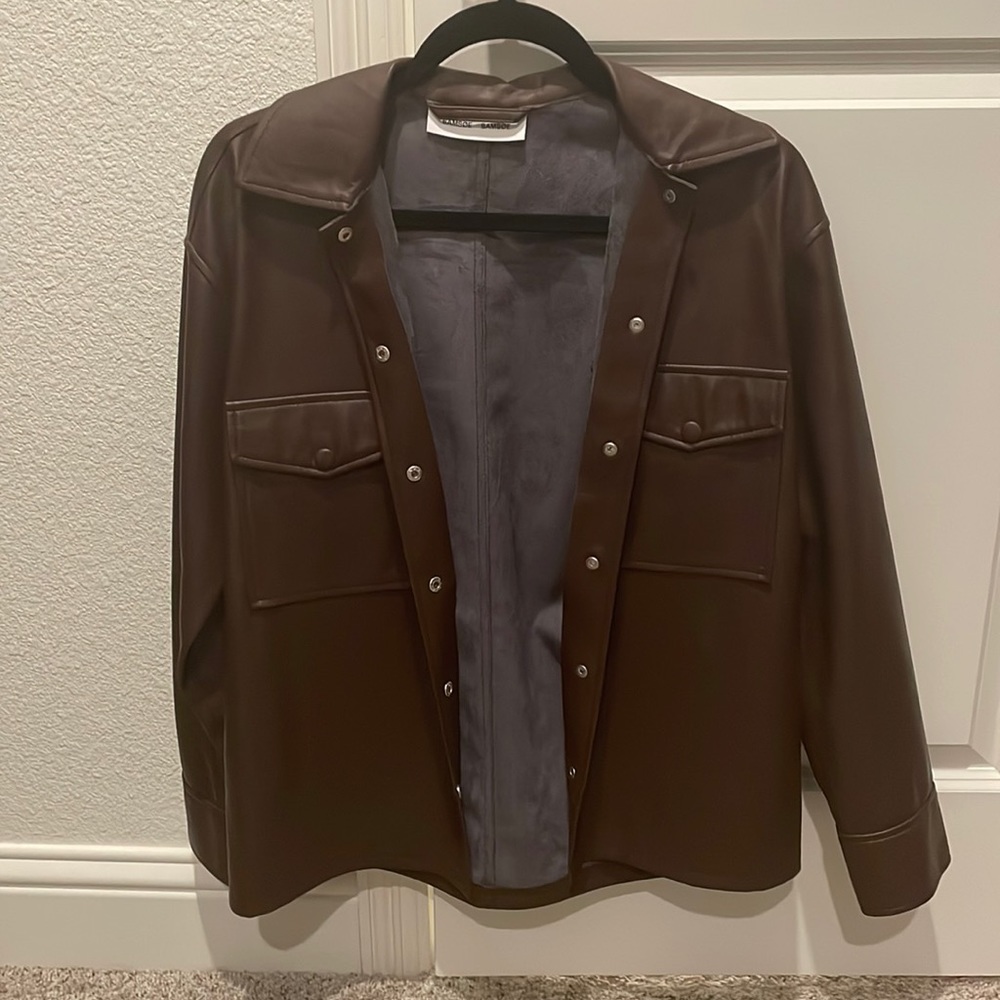 Samsoe Samsoe Shereen faux leather shacket